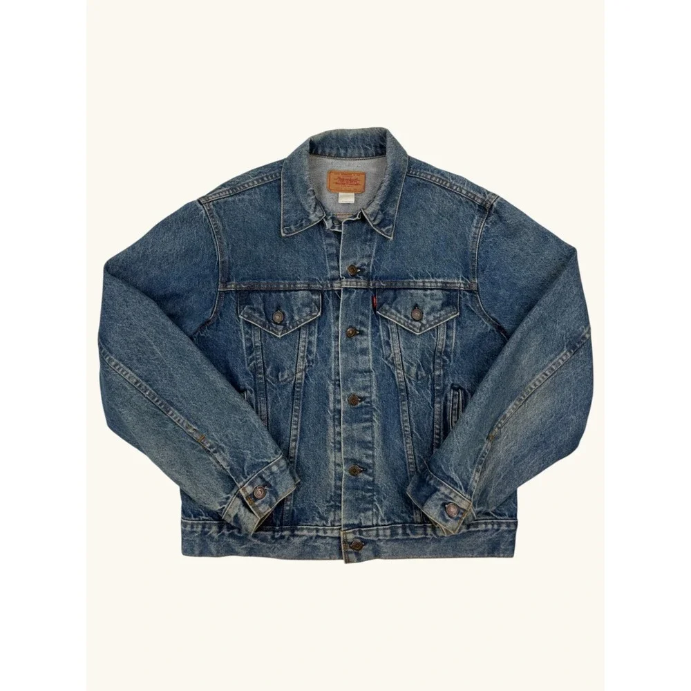 Vintage Levis 70506 0213 Denim Trucker Jacket Blue Medium Wash Size 42 Mens